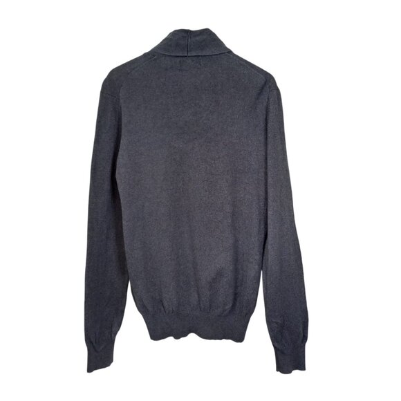 Marquis Men’s Gray Wool Blend Sweater - Shawl Collar Button Pullover, Size S - Picture 2 of 7